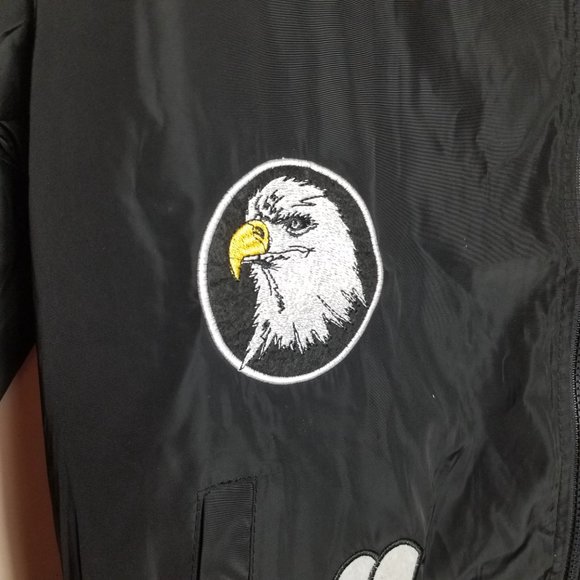 Black Flight Bomber Men's Jacket with Cool Patches XL - Picture 3 of 13